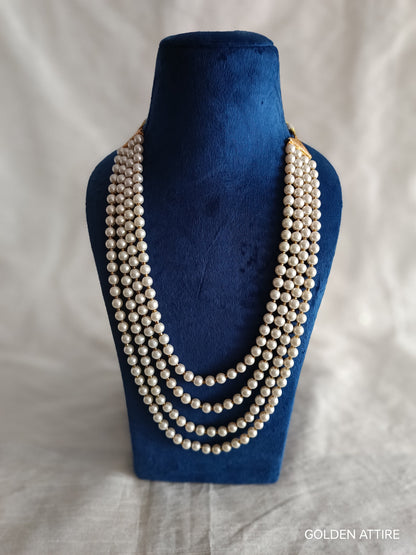 Indian Wedding Groom Necklace: Pearl Sherwani Kantha Mala