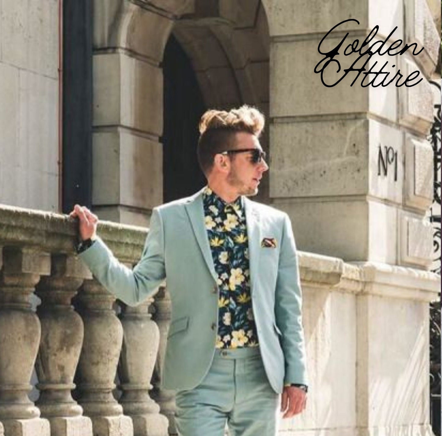 Sage Green Suit: Custom Three Piece Wedding Suit for Men