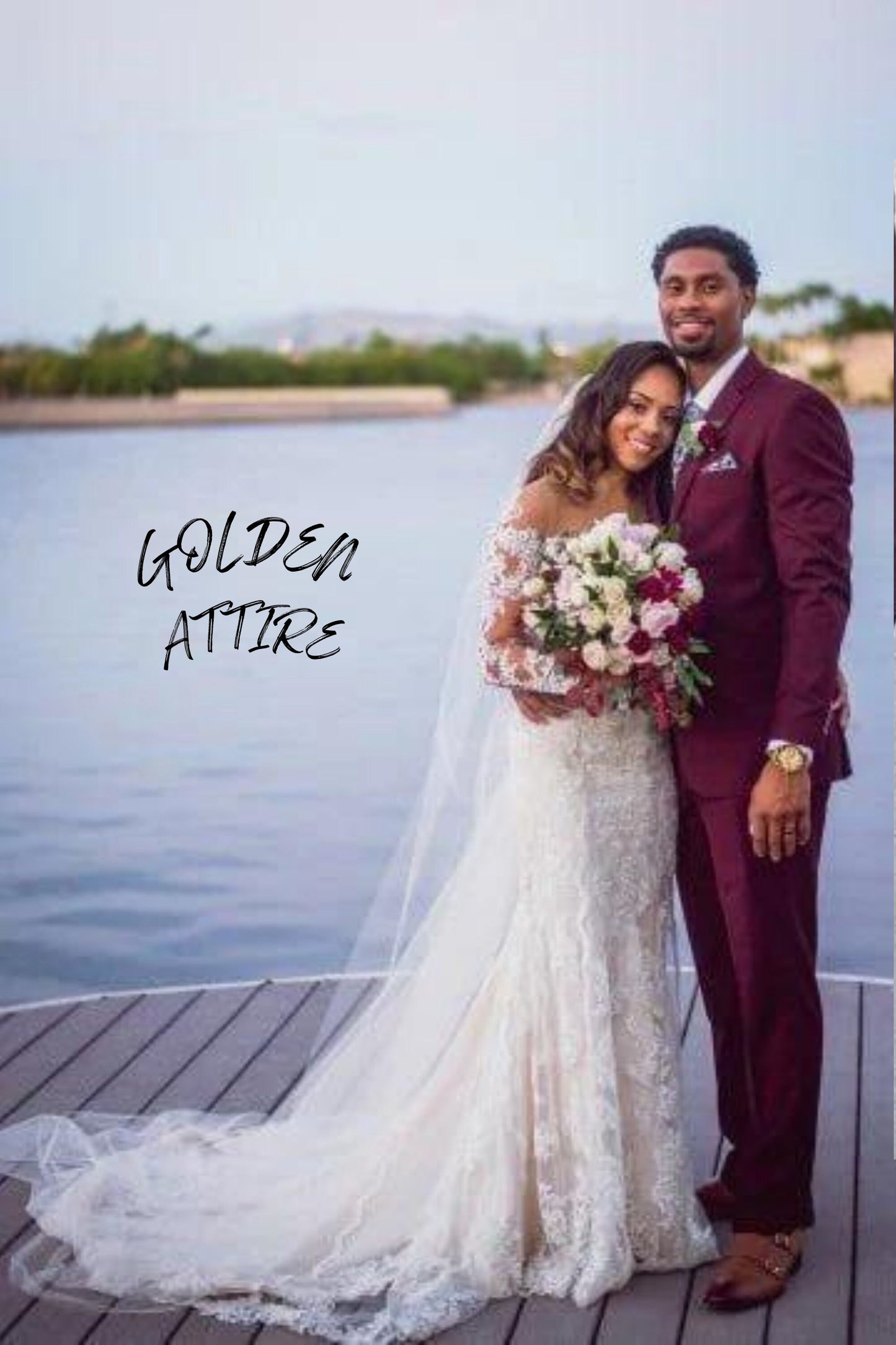 Burgundy 3-Piece Suit: Rust Two-Button Tuxedo, Wedding Groom Suit