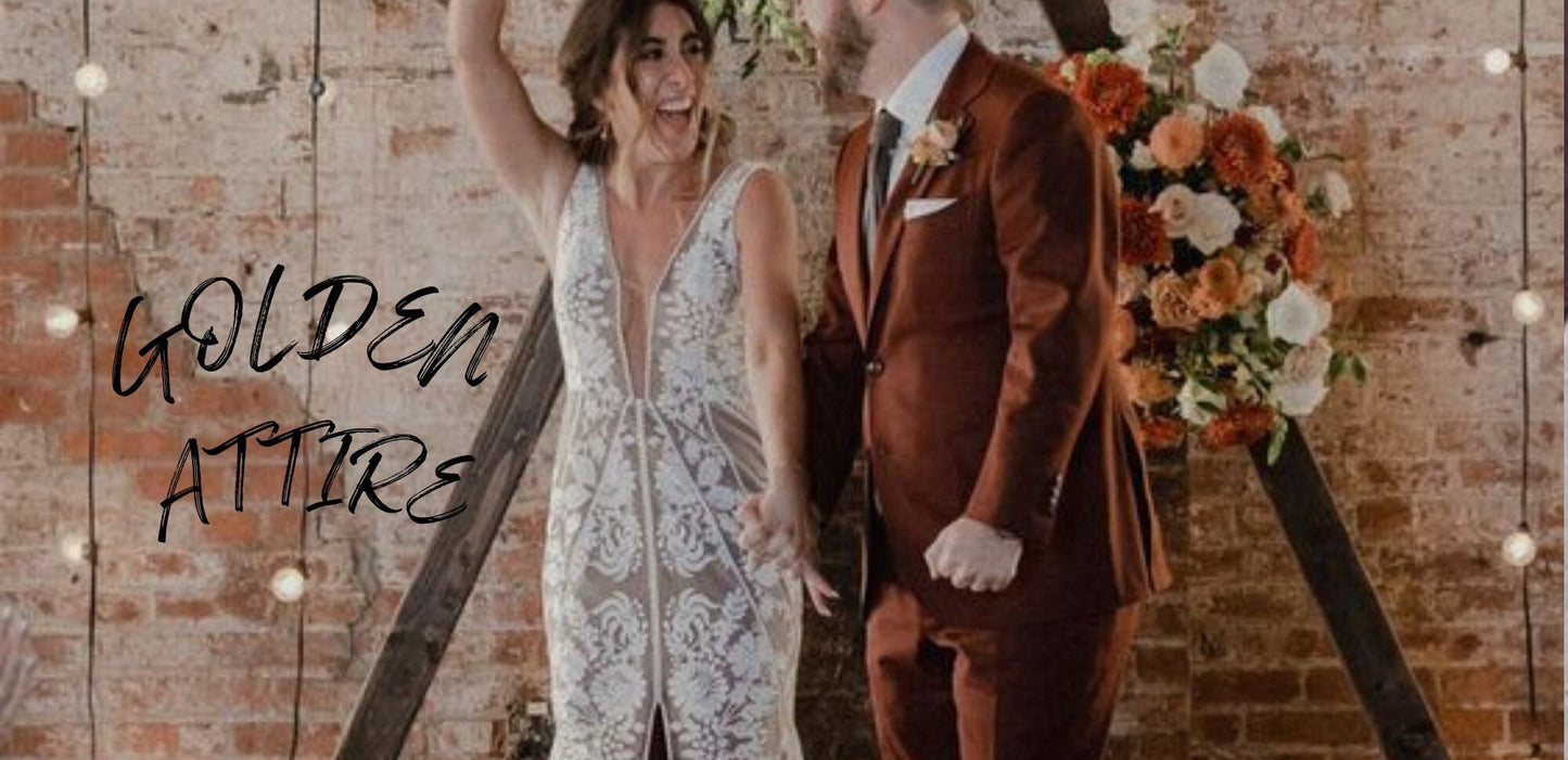 Burgundy 3-Piece Suit: Terracotta Wedding Groom Tuxedo