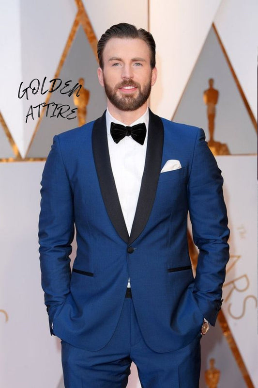 Blue Tuxedo Suit: One Button Wedding Groom Suit
