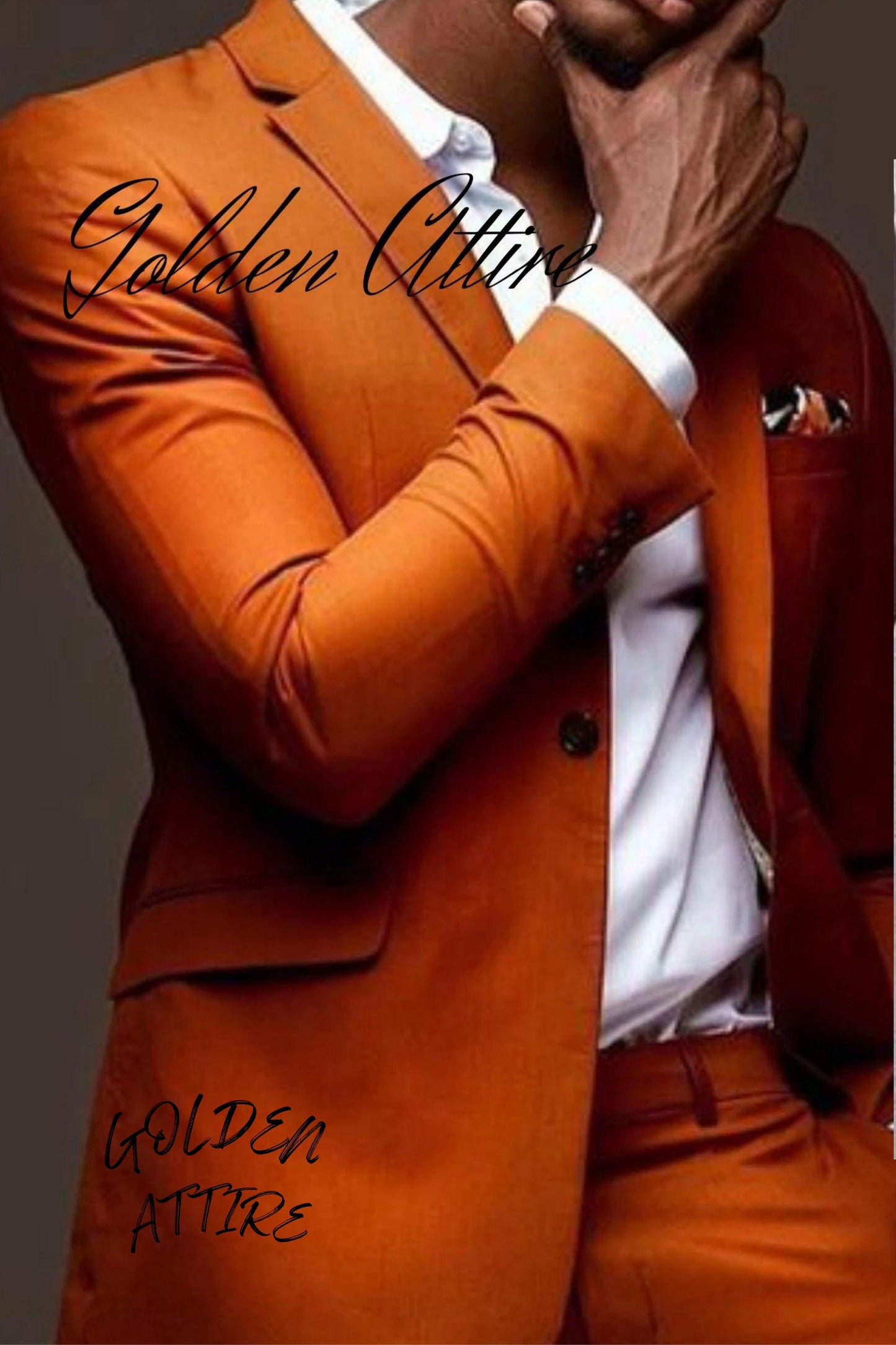 Men's Burnt Orange Two Piece Wedding Suit, Custom Fit Groom Outfit for Prom