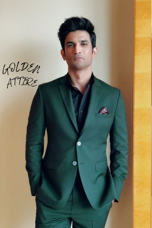 Green Two-Piece Suit: Bespoke Wedding Groom Suit