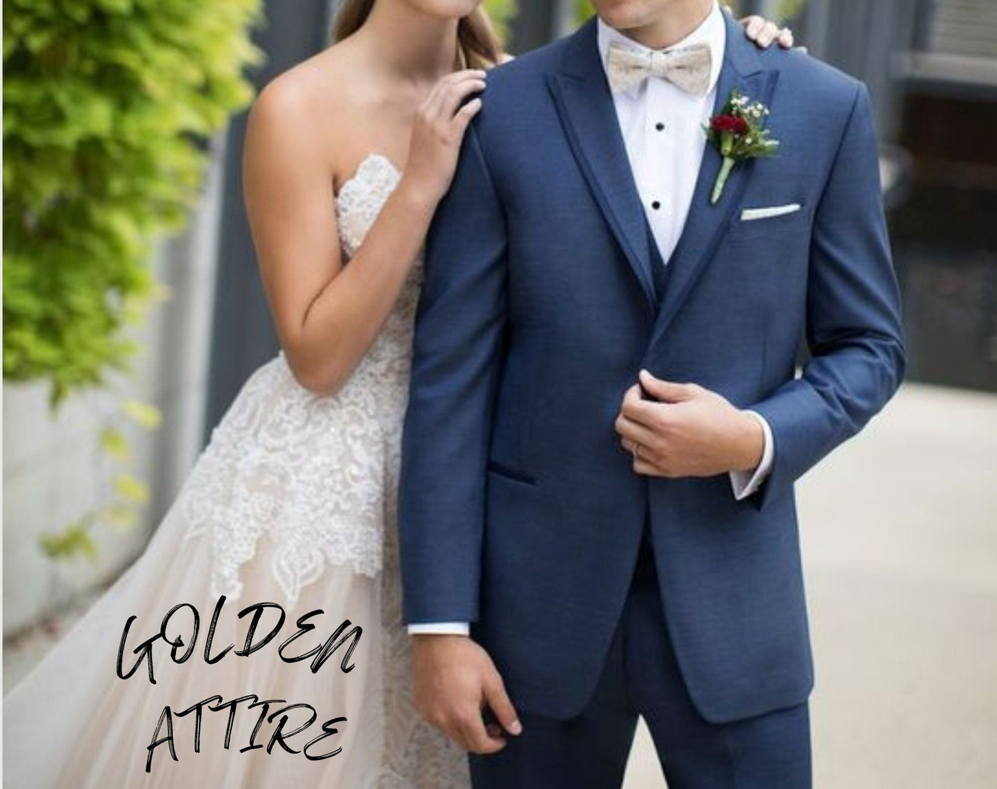 Blue Two-Piece Suit: Luxury Stylish Wedding Groom Attire