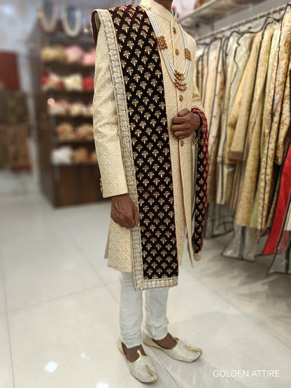 Classic Groom Sherwani: Indian Wedding Outfit