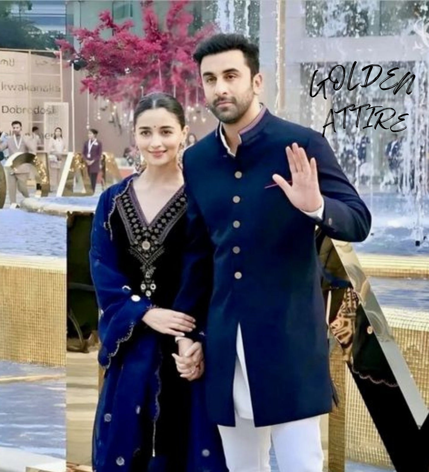 Blue Sherwani, Wedding Groom Indo Western Outfit