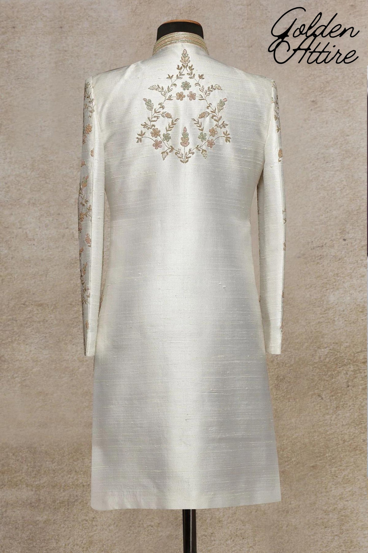 Embroidered Men's Sherwani: Luxury Ethnic Wedding Groom Outfit
