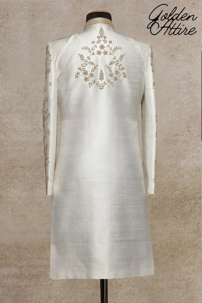 Embroidered Men's Sherwani: Luxury Ethnic Wedding Groom Outfit