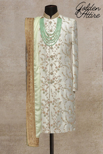 Embroidered Men's Sherwani: Luxury Ethnic Wedding Groom Outfit