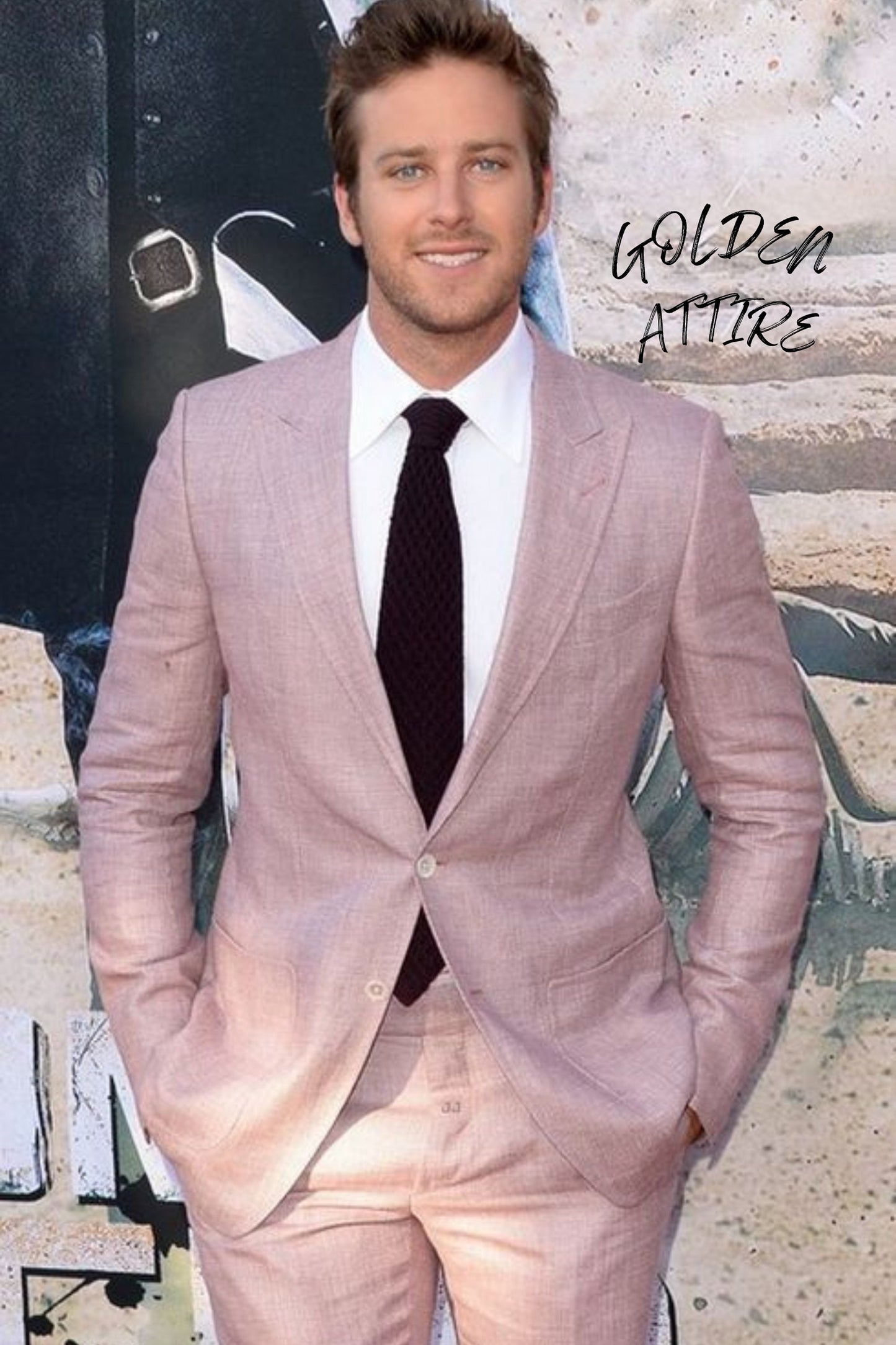 Linen Dusty Rose Suit, Wedding Groom Bespoke Suit