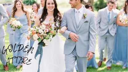 Sky Blue Men's Suit: Slim Fit Three Piece Wedding Suit