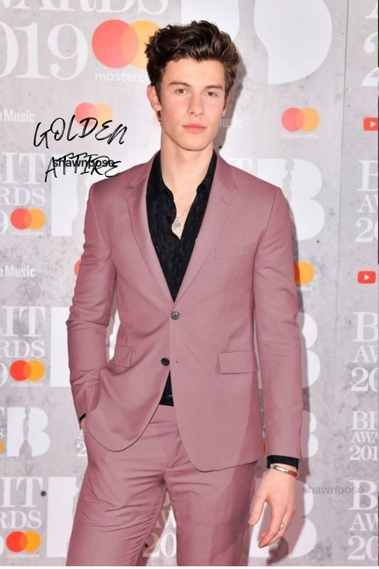 Dusty Rose Two-Piece Suit: Men's Tuxedo, Wedding Groom Suit
