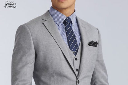 Grey 3-Piece Suit: Classic Wedding Suit for Men