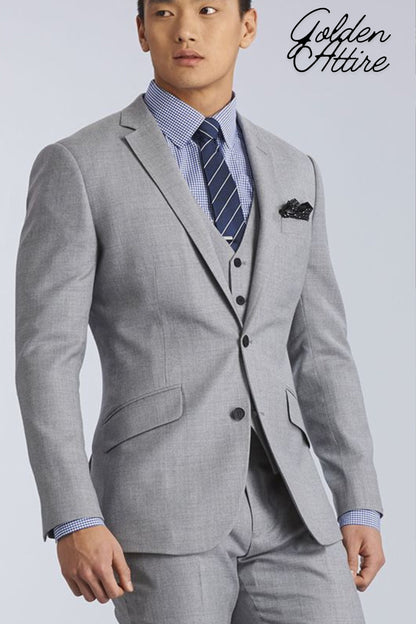 Grey 3-Piece Suit: Classic Wedding Suit for Men