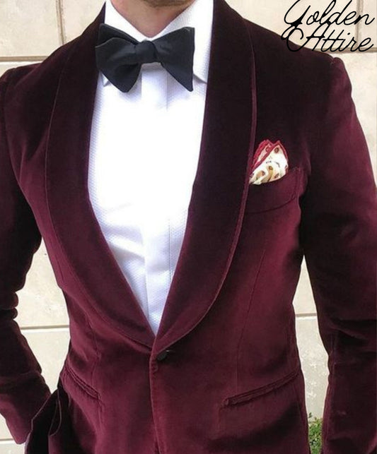 Smoking Jacket For Men, Maroon Velvet, Smoking Coats, Evening Dinner, Party Wear Coat Blazers,