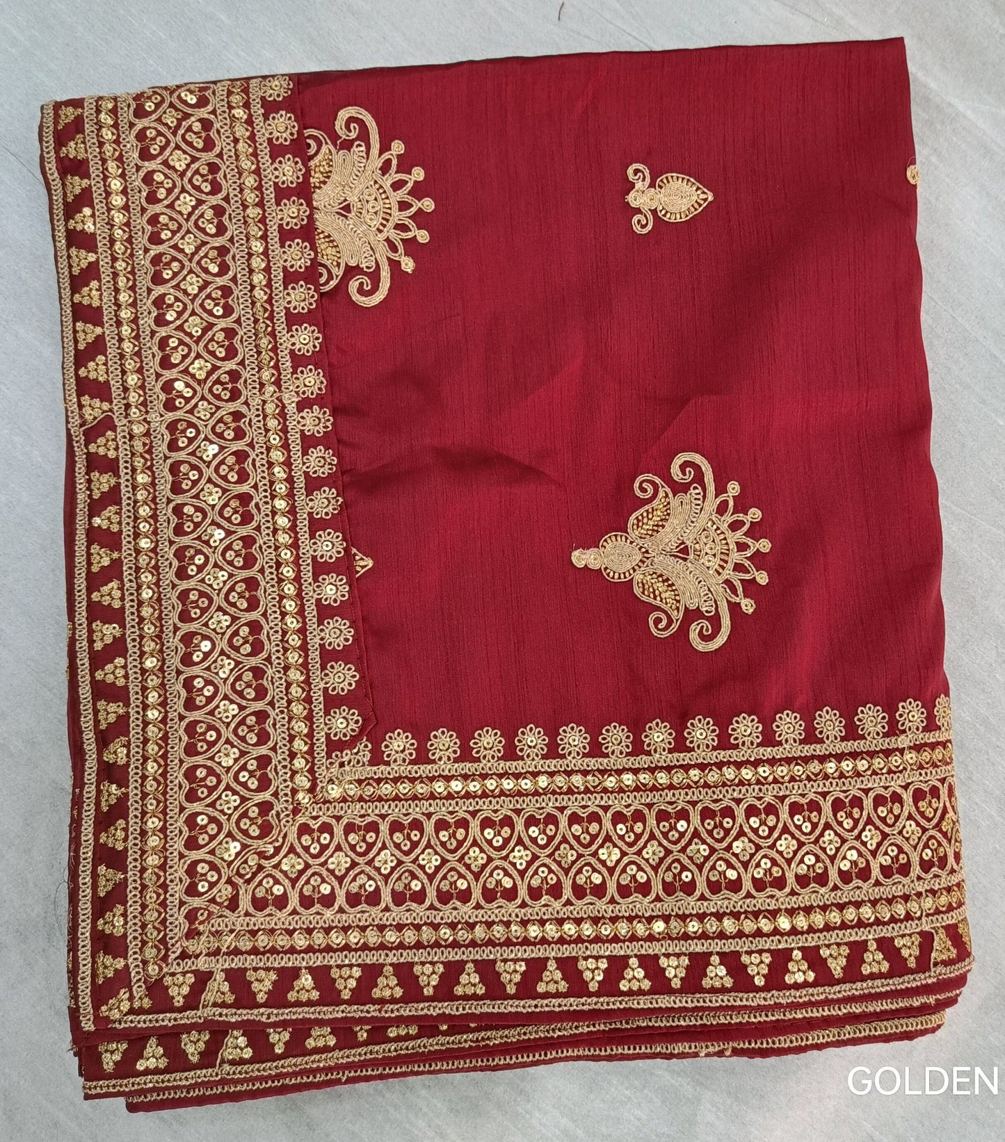 Red Wedding Turban & Shawl Set, Indian Groom Safa Combo with Golden Embroidery