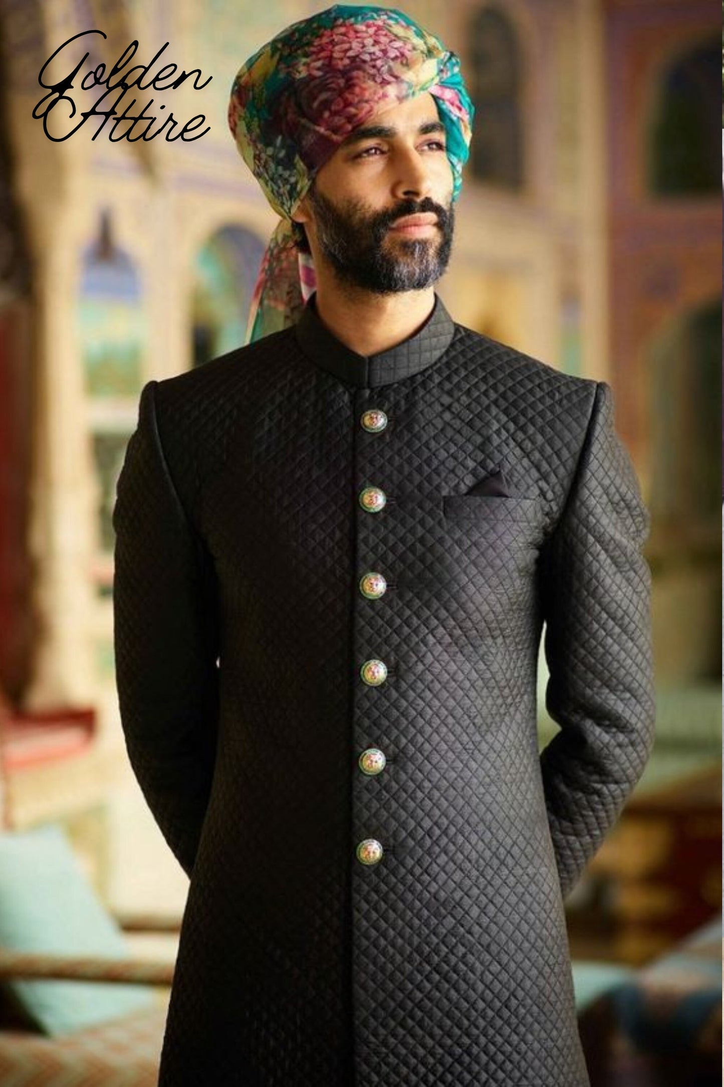 Handcrafted White Sherwani Groom Outfit, Indo Western Wedding Set