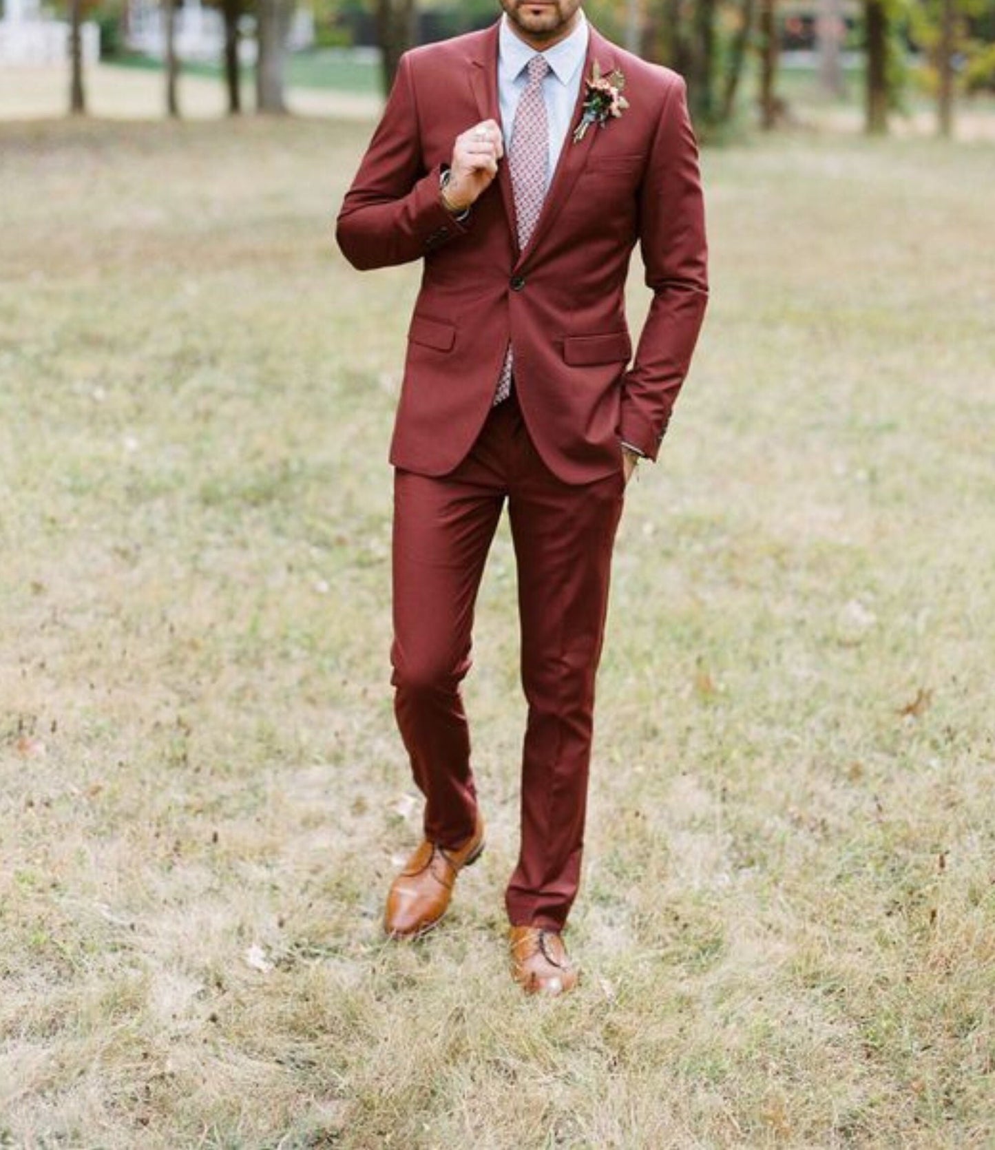 Finest Rust Suit: Luxury Two-Piece Ethnic Wedding Wear