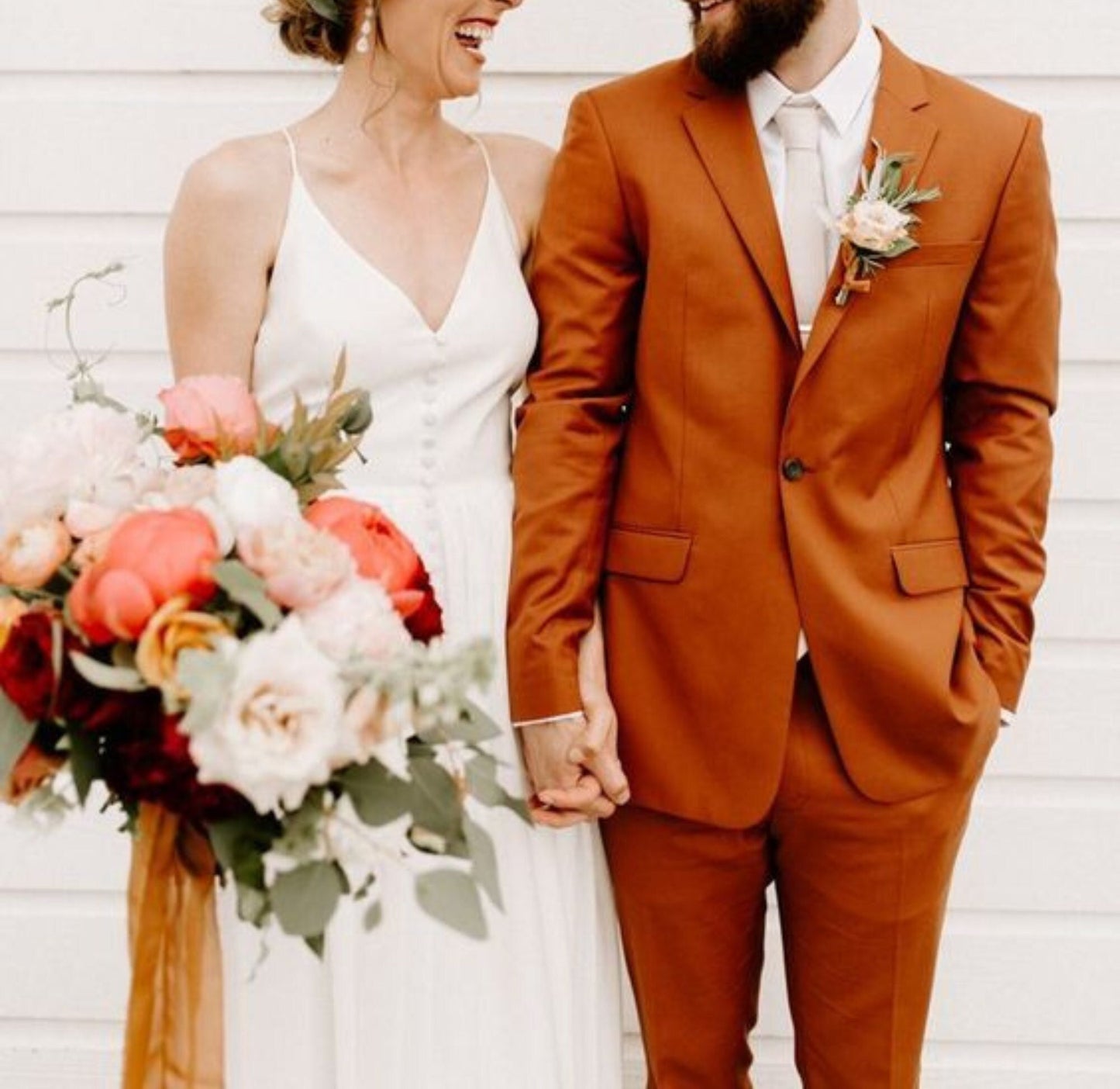 Rust Men's Suit: Luxury Ethnic Wedding 2-Piece Groom Wear