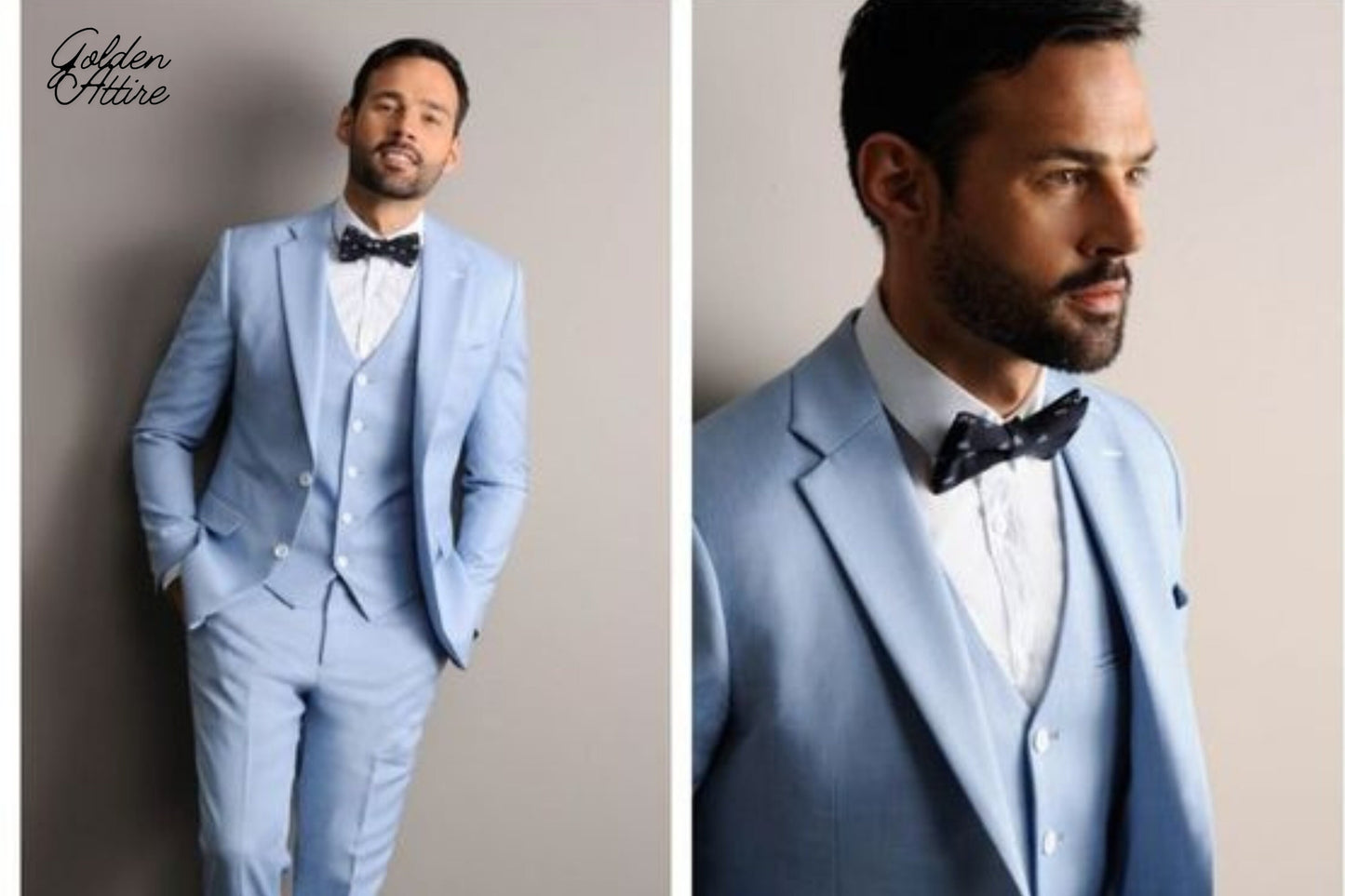 Sky Blue 3 Piece Suit: Bespoke Wedding Suit, Prom Wear