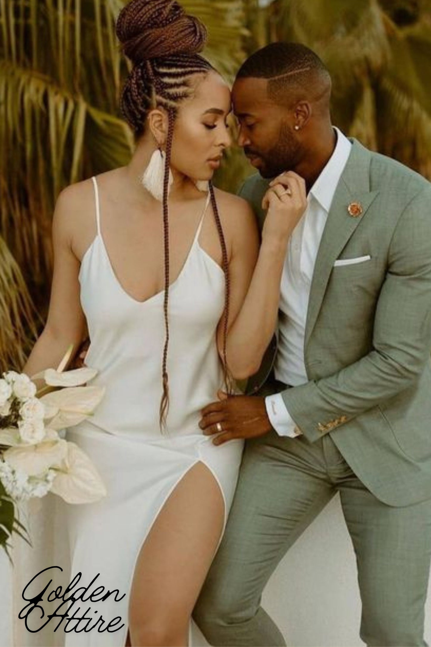 Green Men's Suit: Two Piece Wedding Suit, One Button Tuxedo