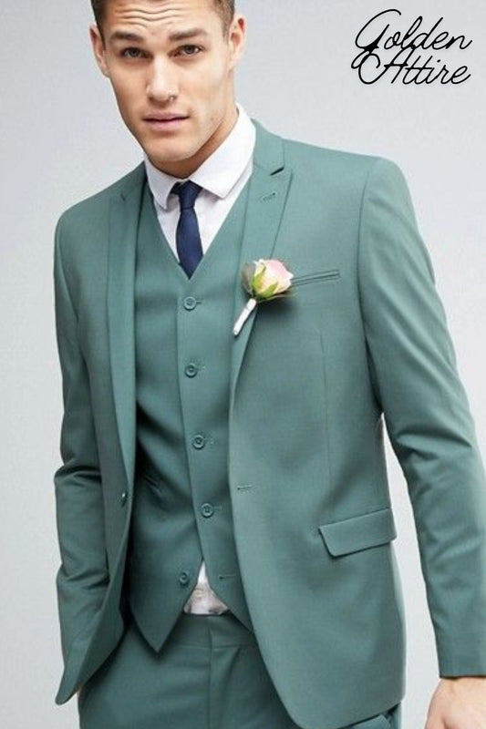 UK & US - 3 Piece Green Men's Suit