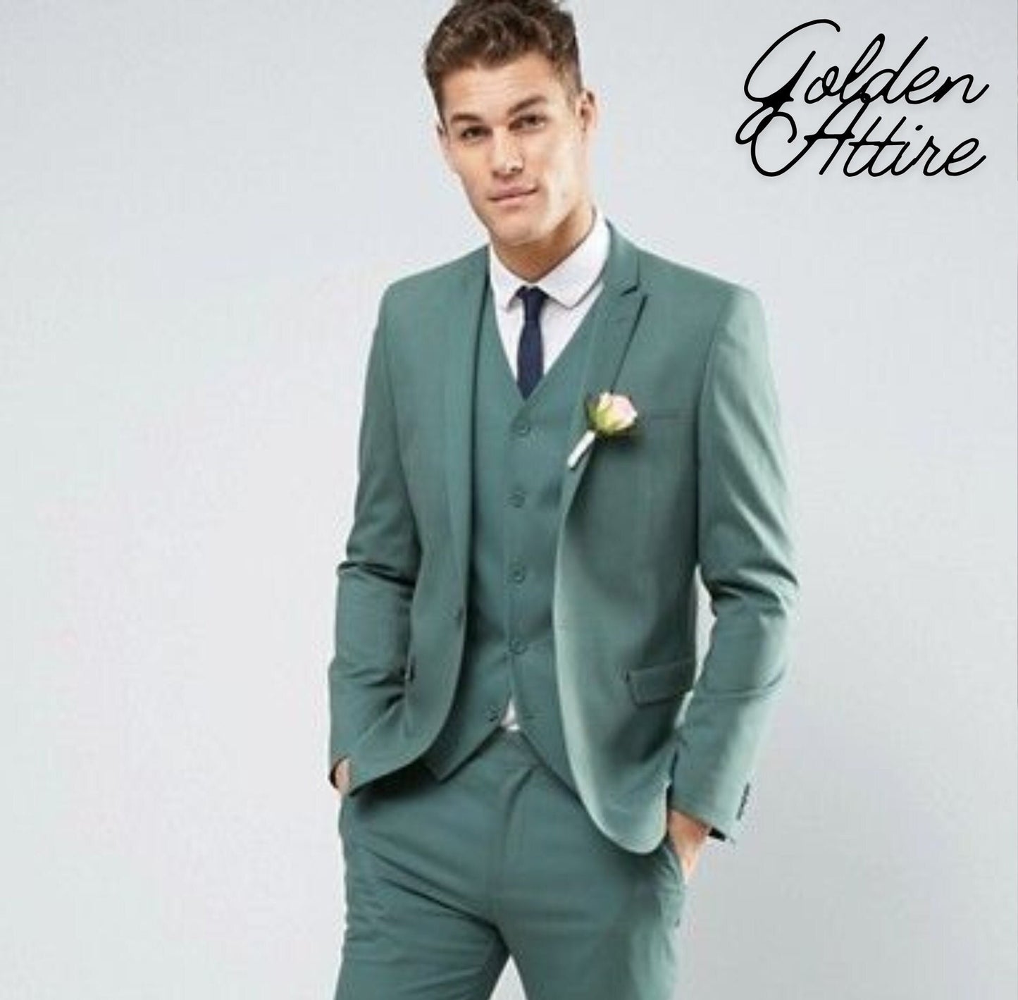 UK & US - 3 Piece Green Men's Suit