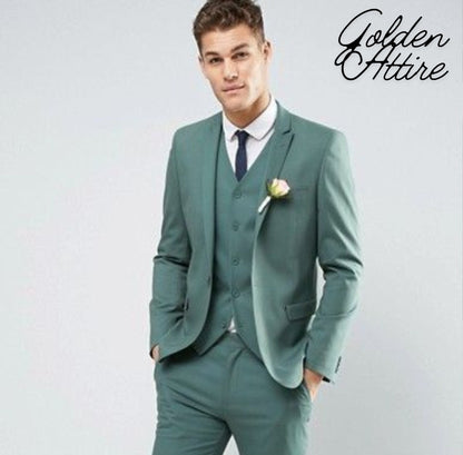 UK & US - 3 Piece Green Men's Suit