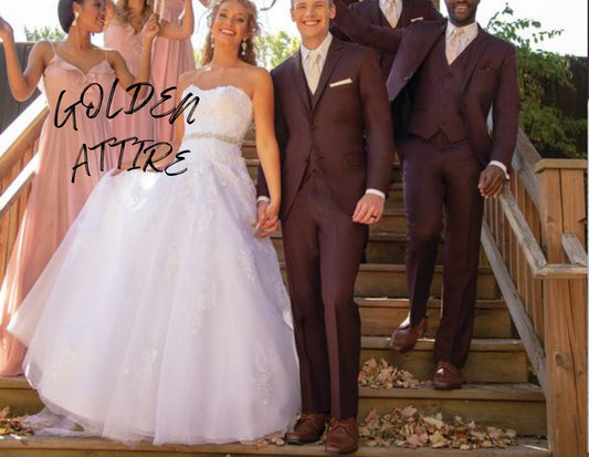 Burgundy Men's Suit, 3 Piece, Terracotta Wedding