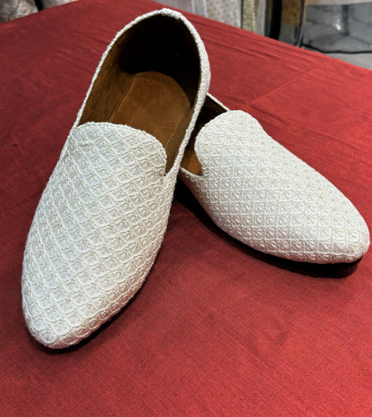 Ivory Wedding Mojari Shoes, Indian Groom Jutti, Sherwani Shoes,