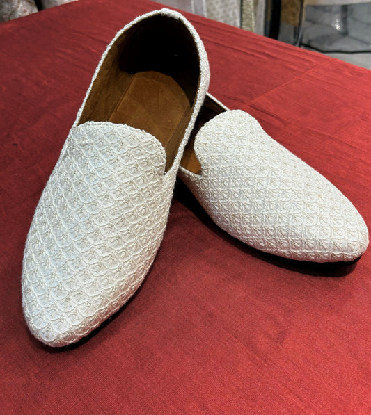Ivory Wedding Mojari Shoes, Indian Groom Jutti, Sherwani Shoes,