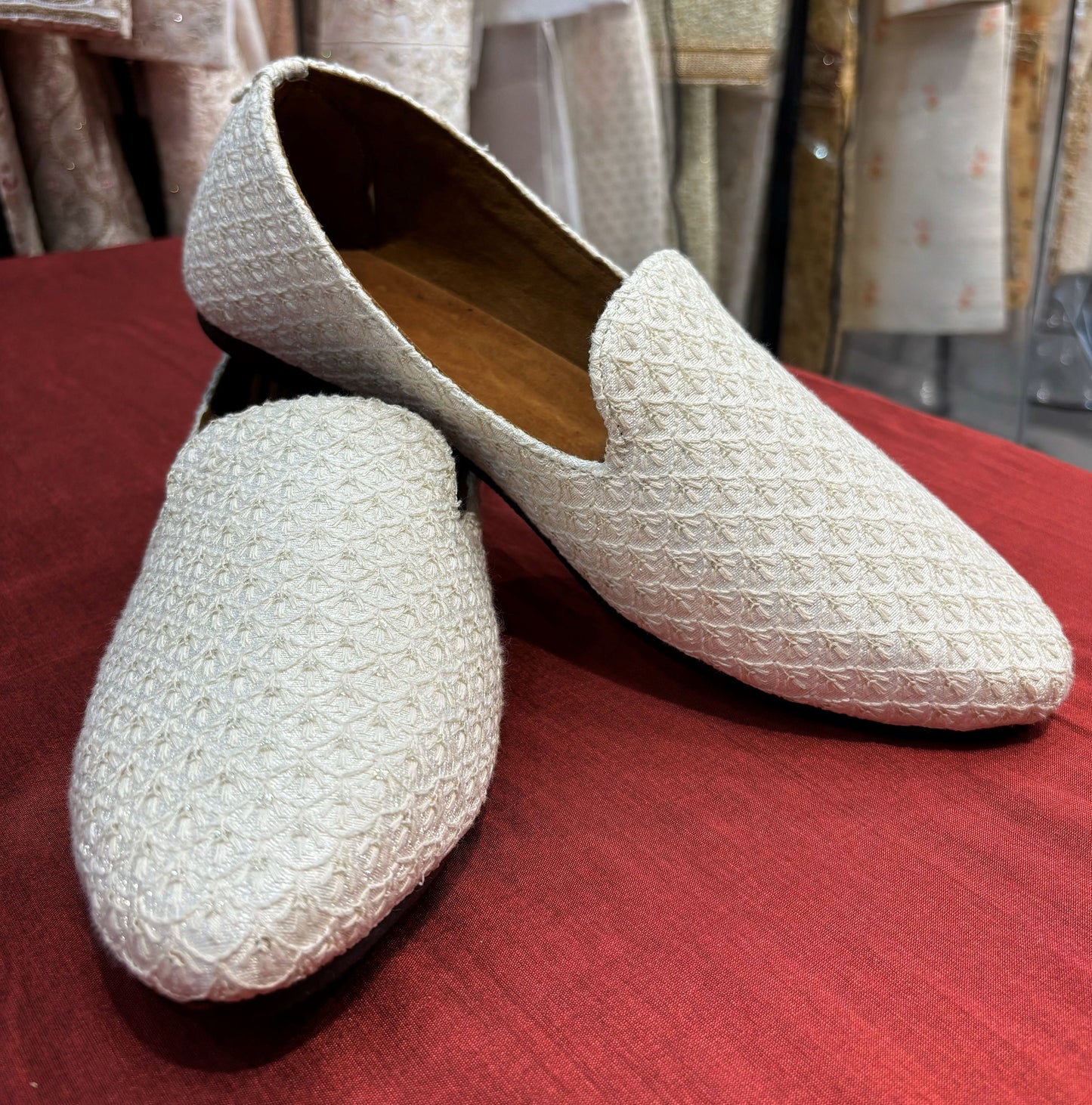 Ivory Wedding Mojari Shoes, Indian Groom Jutti, Sherwani Shoes,