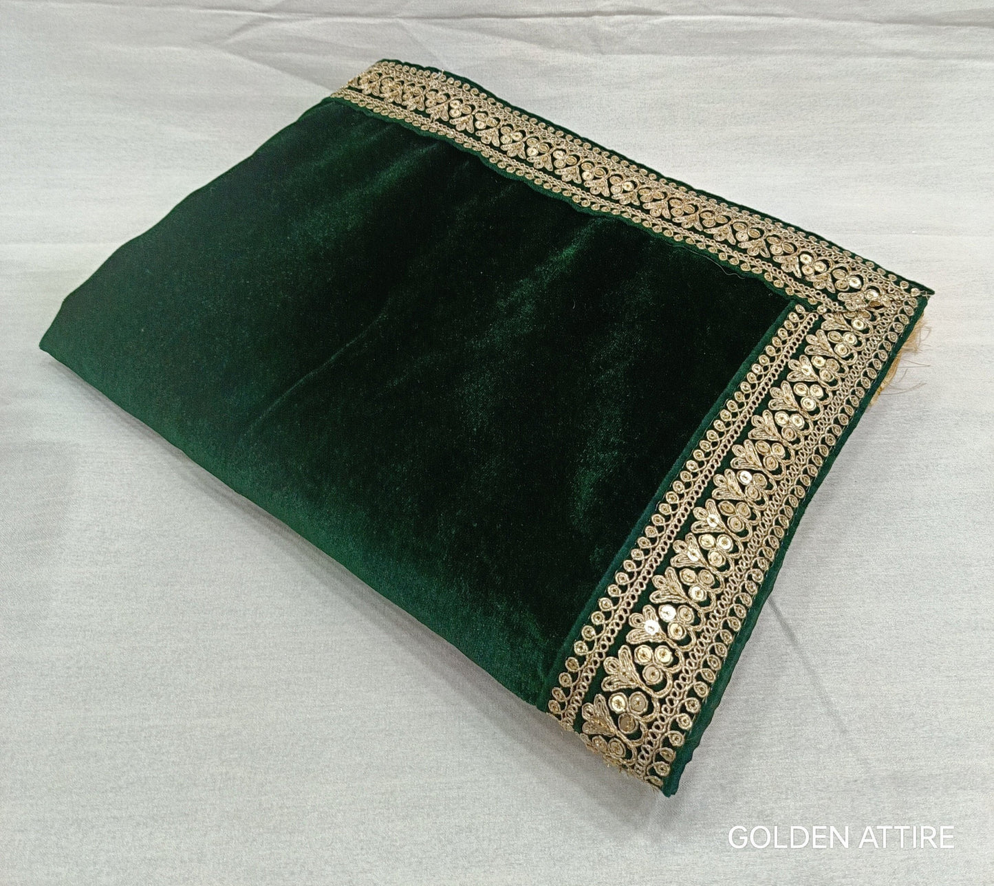 Green Velvet Groom Shawl: Indian Wedding Sherwani Dupatta
