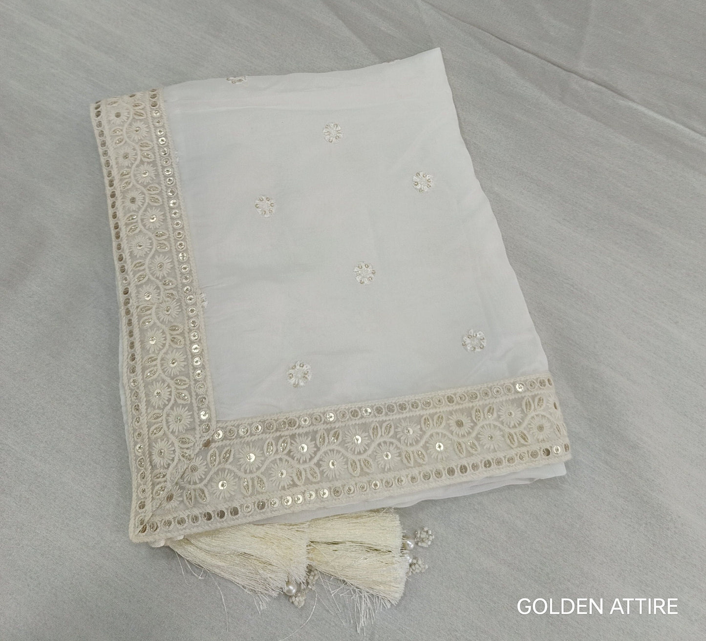White Wedding Shawl for Groom: Indian Sherwani Stole