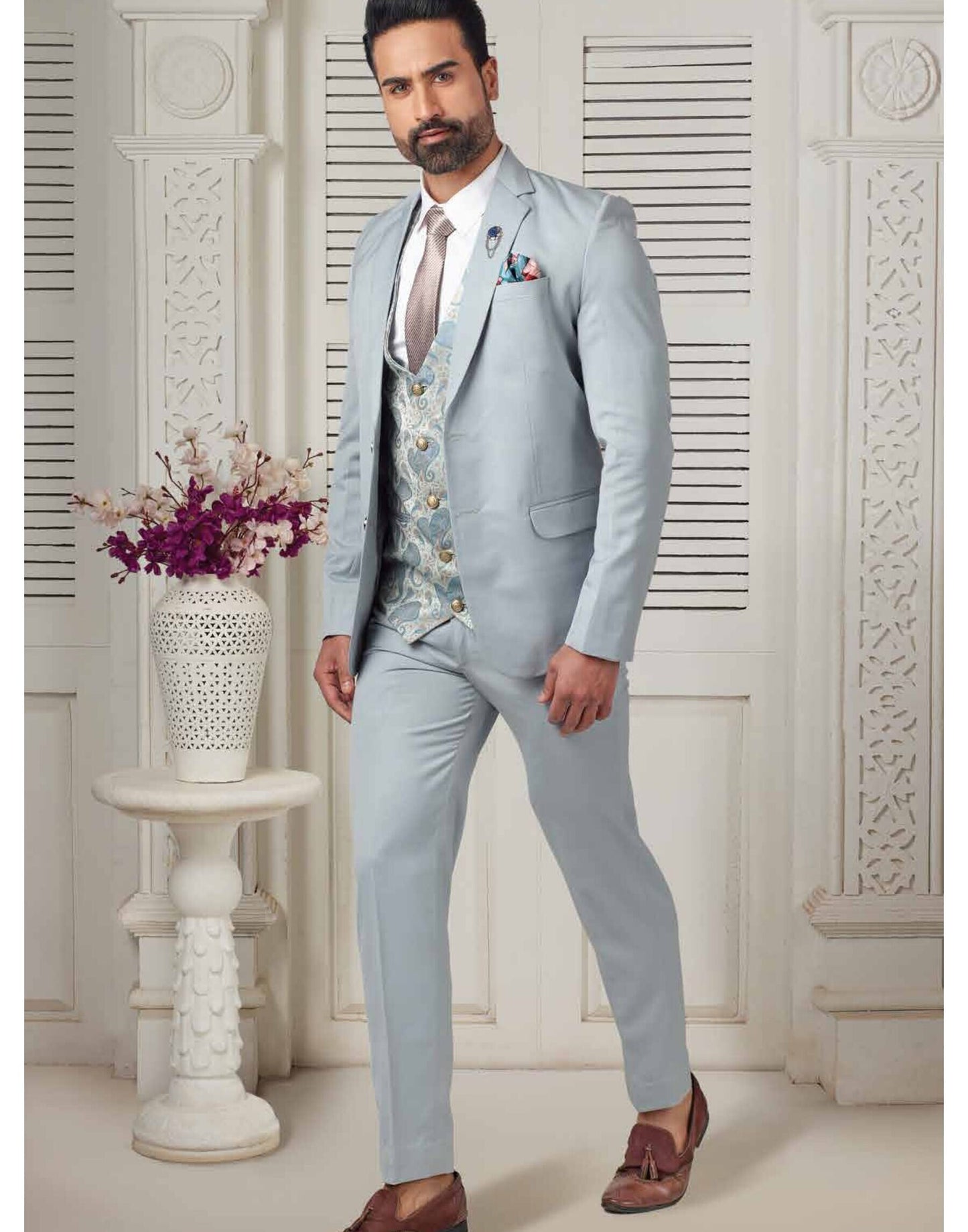 Handcrafted Three Piece Suit: Custom Wedding Groom Tuxedo