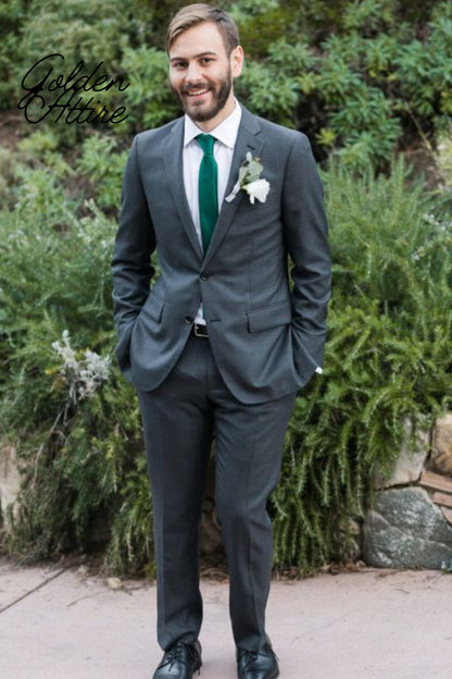 Slim Fit Two Piece Suit: Tuxedo Wedding Suit for Men