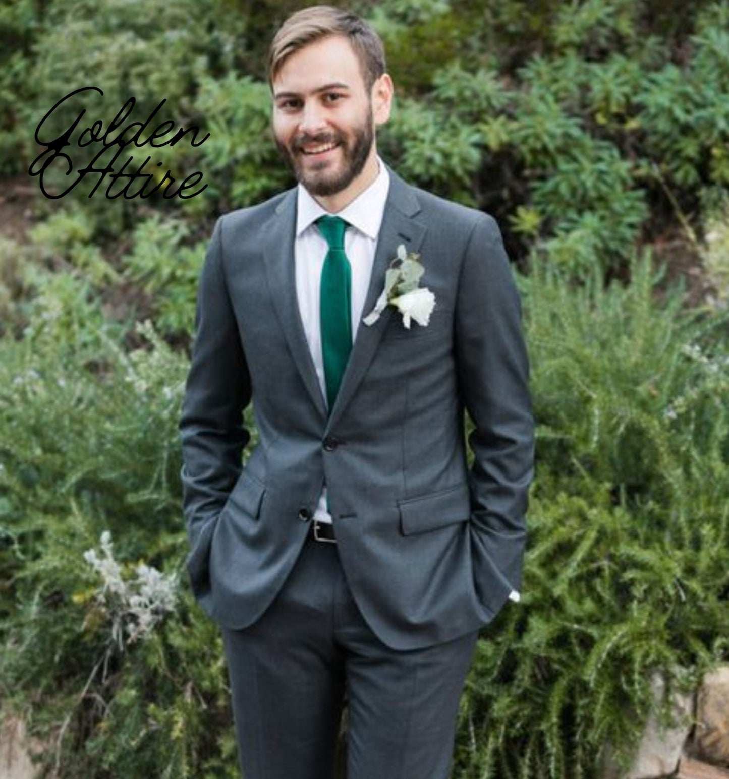 Slim Fit Two Piece Suit: Tuxedo Wedding Suit for Men