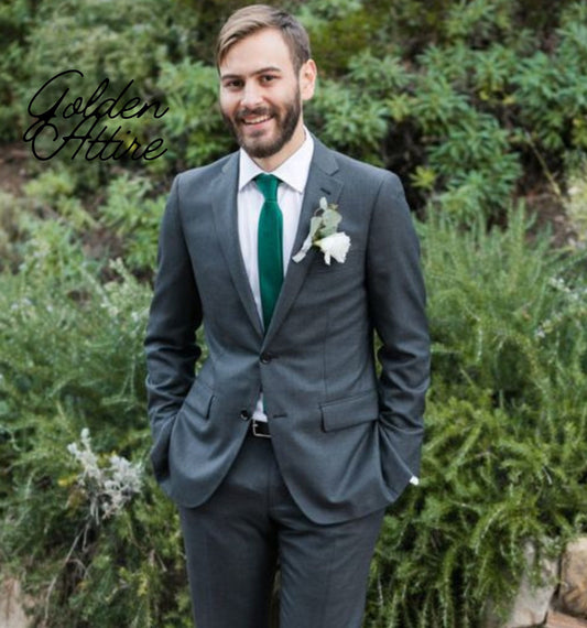 Slim Fit Two Piece Suit: Tuxedo Wedding Suit for Men