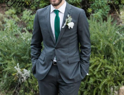 Slim Fit Two Piece Suit: Tuxedo Wedding Suit for Men