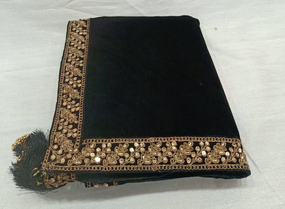 Black Sherwani Shawl, Indian Groom Wedding Dupatta