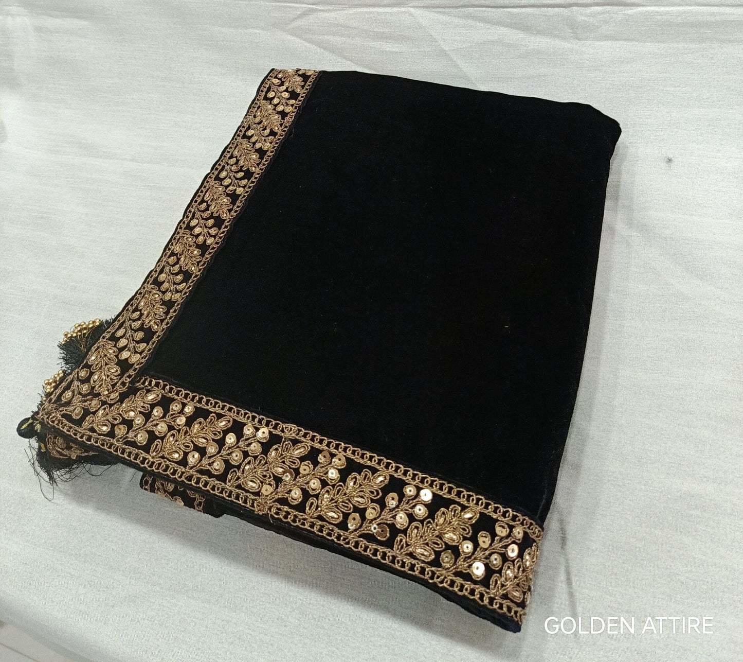 Black Sherwani Shawl, Indian Groom Wedding Dupatta