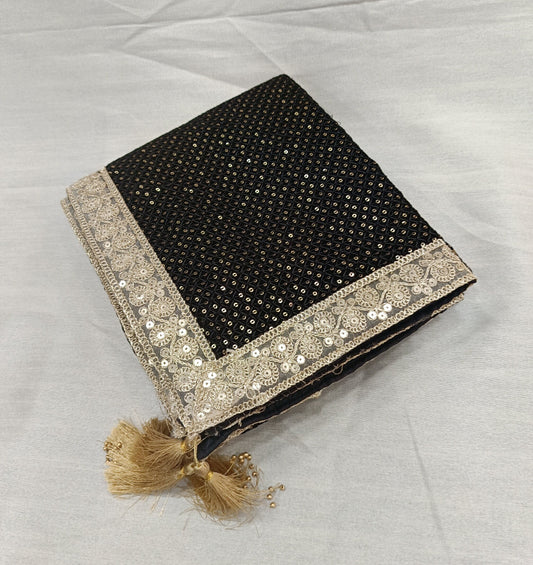Black Sherwani Shawl: Indian Groom Wedding Stole