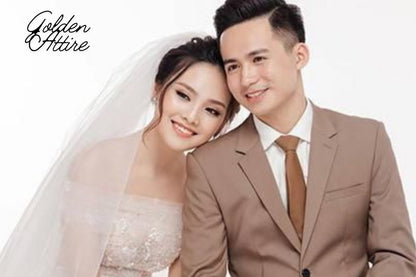 Dusty Rose Two-Piece Suit, Handcrafted Wedding Groomswear