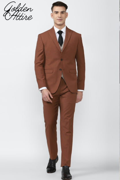 Rust 2-Piece Suit: Men's Wedding Tuxedo, Bespoke Dinner Suit