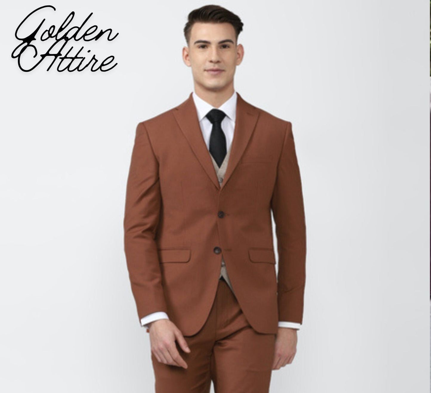 Rust 2-Piece Suit: Men's Wedding Tuxedo, Bespoke Dinner Suit