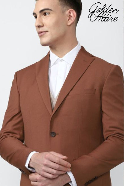 Rust 2-Piece Suit: Men's Wedding Tuxedo, Bespoke Dinner Suit