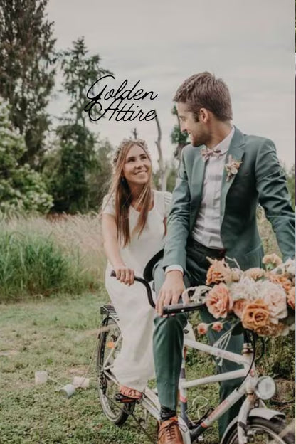 Green Suit for Men: 2-Piece Wedding Groom Suit