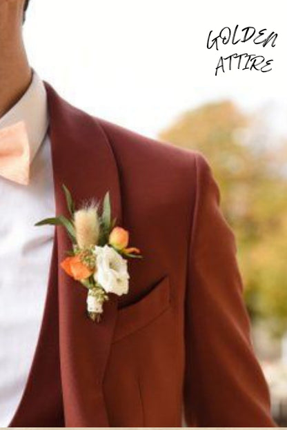 Finest Rust Suit: Luxury Two-Piece Ethnic Wedding Wear
