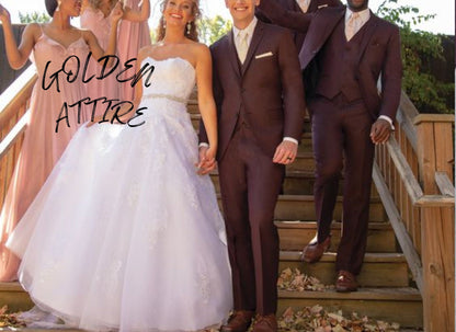 Burgundy Men's Suit, 3 Piece, Terracotta Wedding