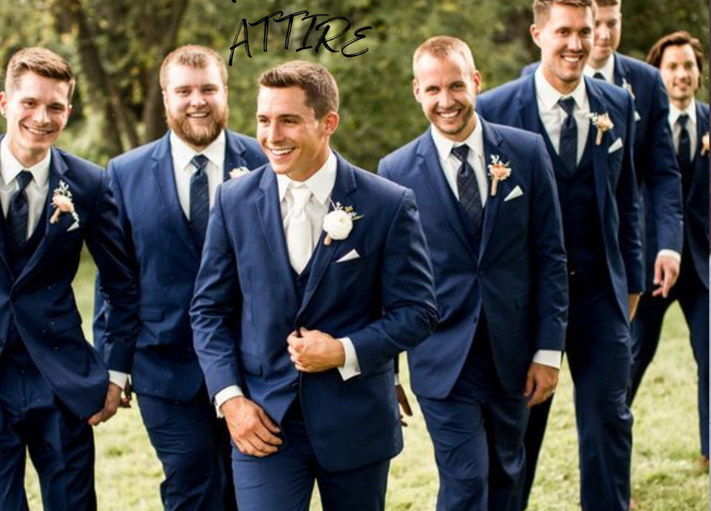 Blue Two-Piece Suit: Luxury Wedding Groom/Groomsmen Wear